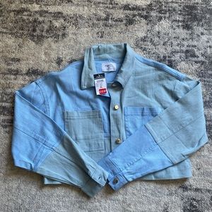 Green and Blue Crop Jacket